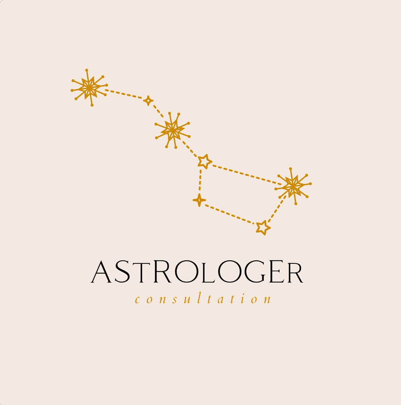 Astrologer Canva logo template preview.