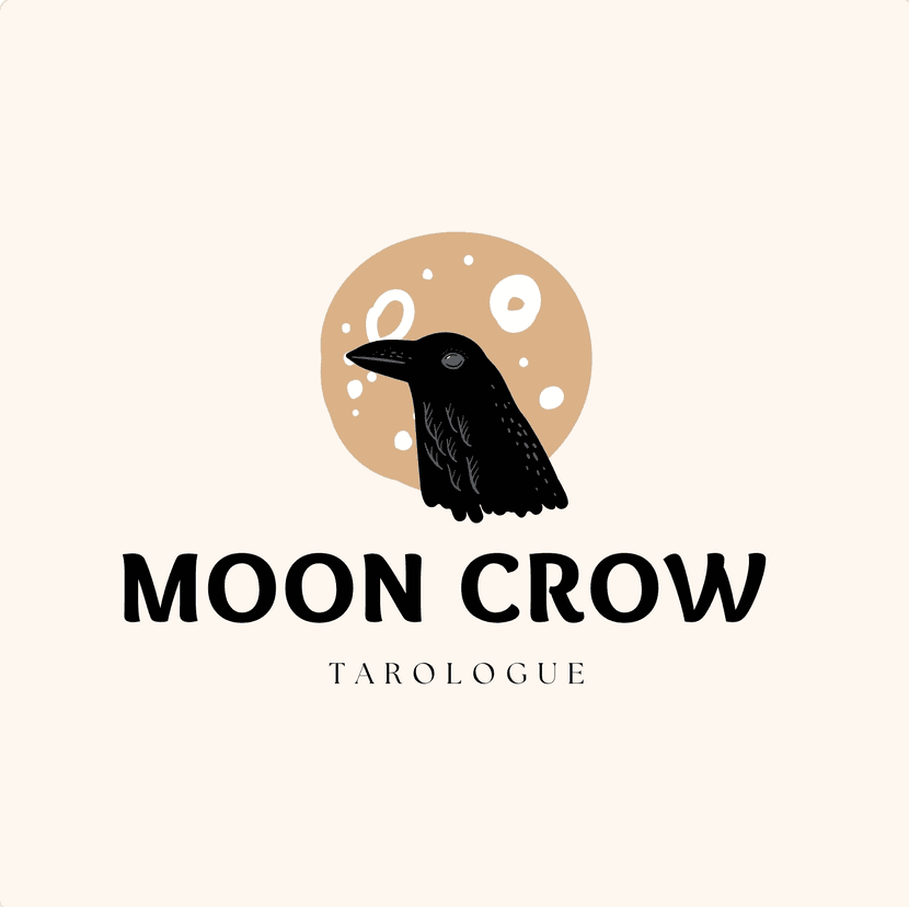 Moon Crow Canva logo template preview.