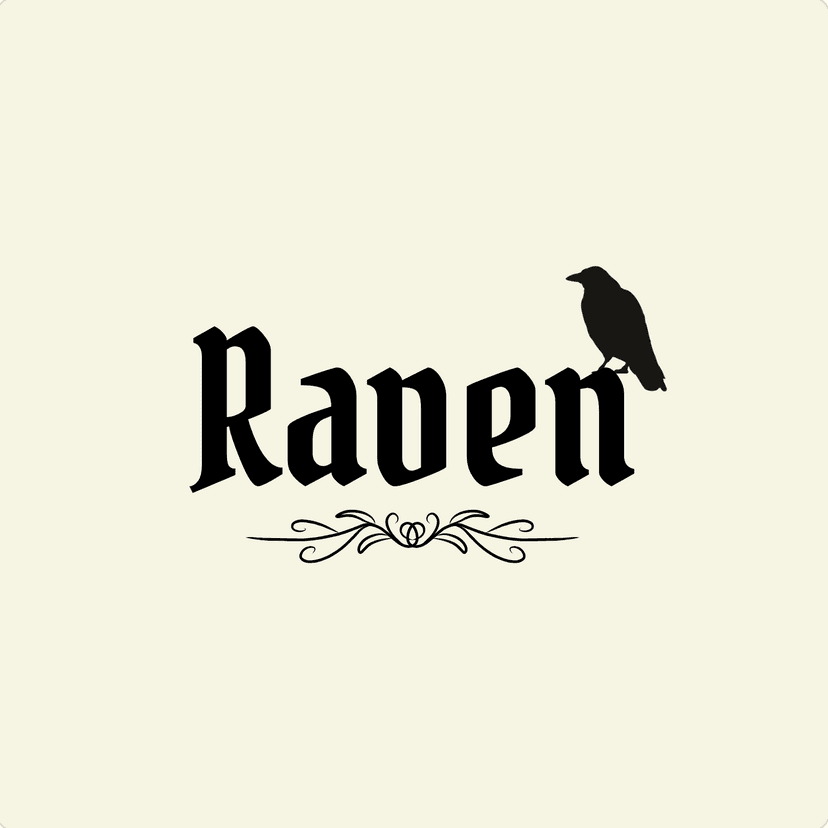 Raven Canva logo template preview.