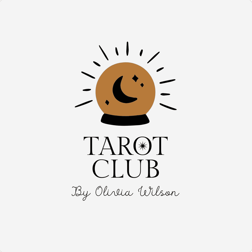 Tarot Club Canva logo template preview.