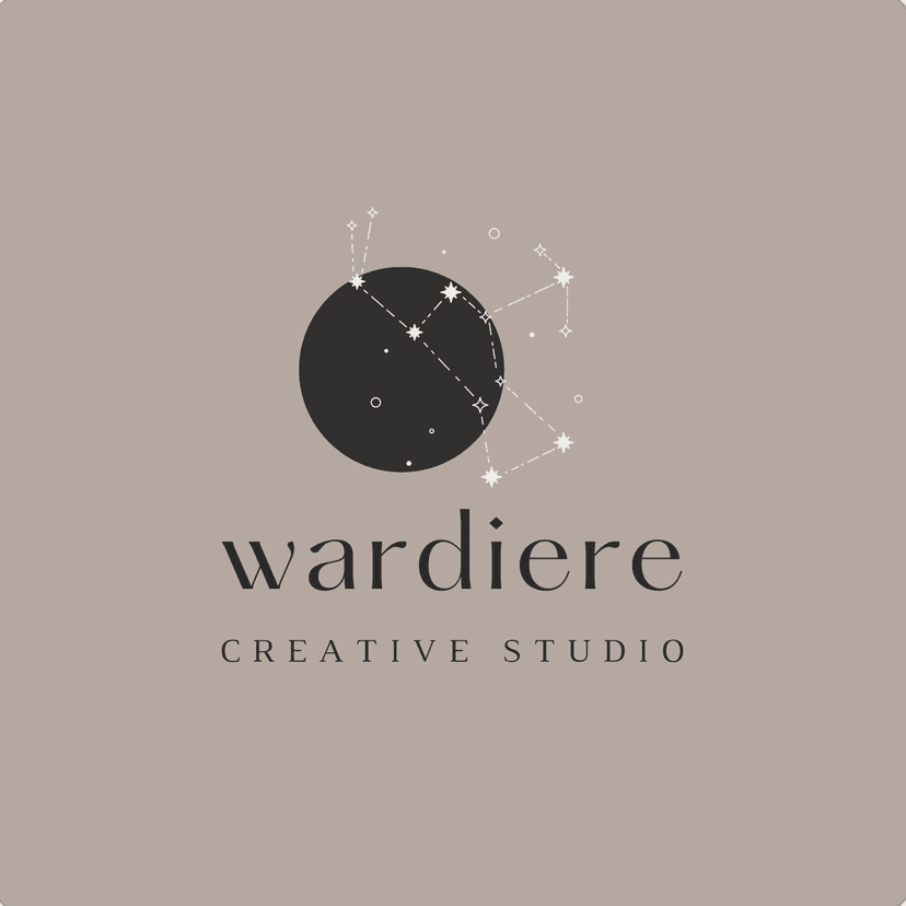 Wardiere Canva logo template preview.