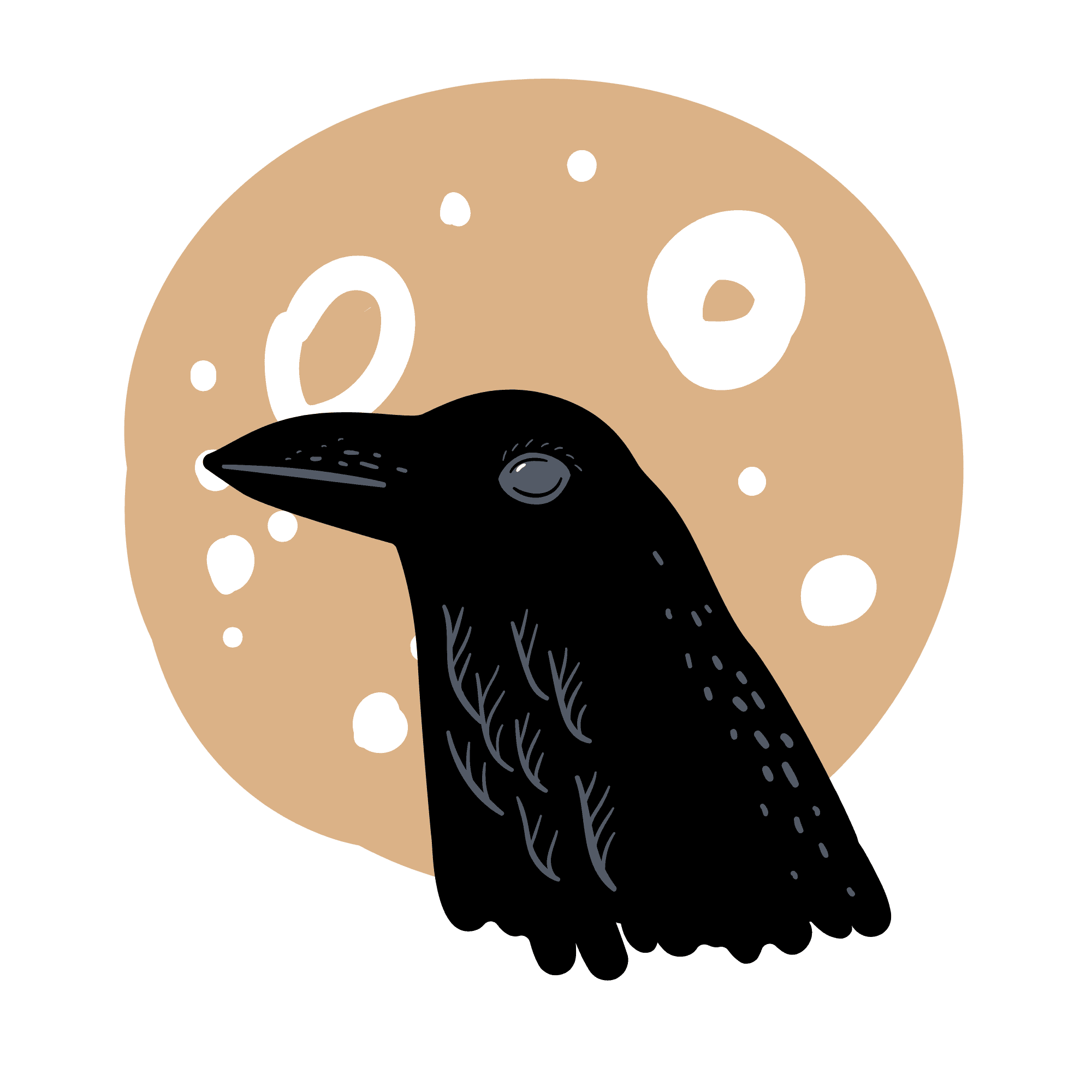 The Moon Crow crow-and-moon graphic without the practice name.
