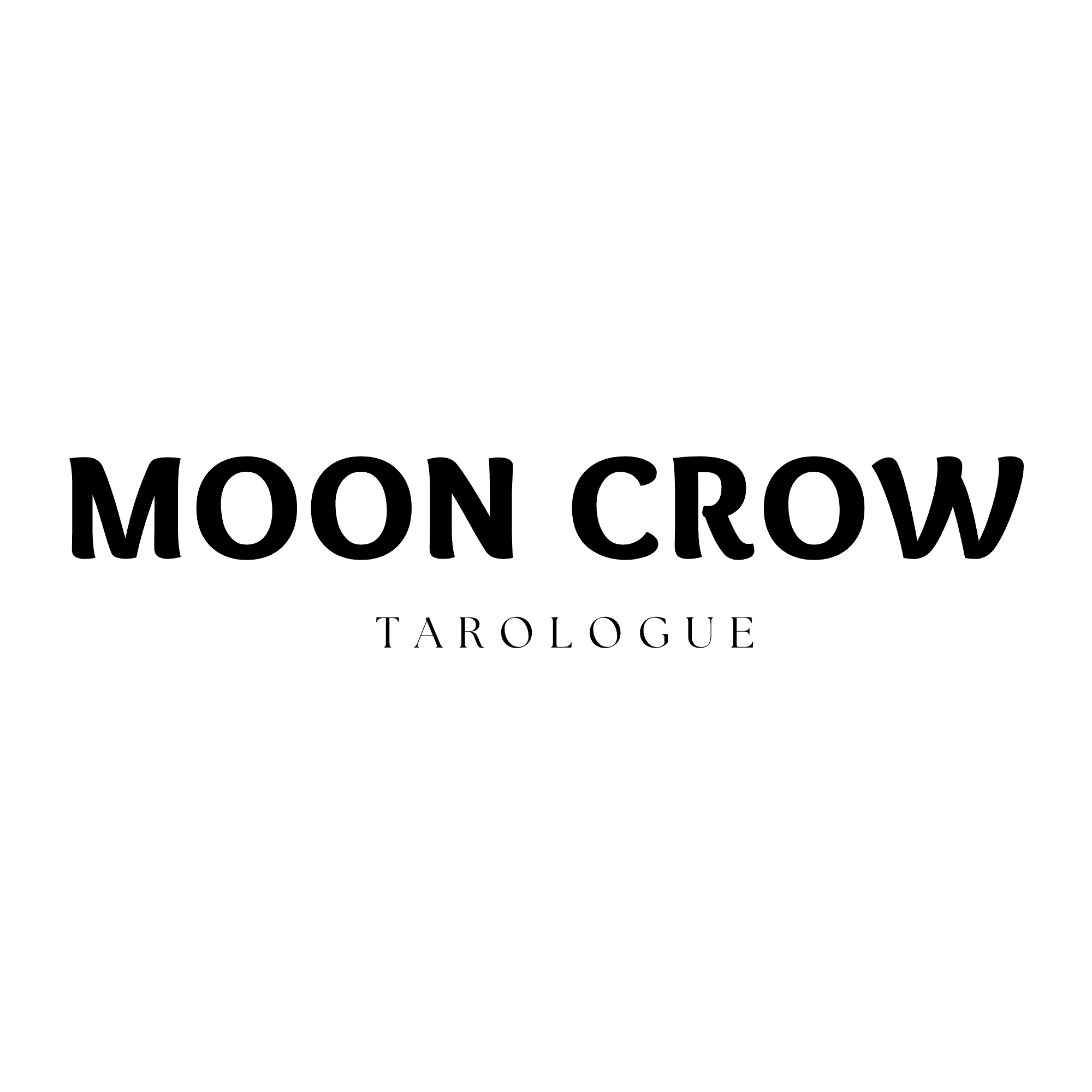 The Moon Crow practice name and Tarotlogue subtitle without the crow graphic.